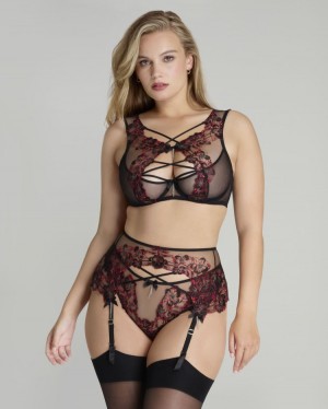 Agent Provocateur Amoura Suspender レディース ランジェリー Black/Red 日本 | Y2P-0991