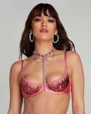 Agent Provocateur Calista Plunge Underwired Bra レディース ブラ Pink/Silver 日本 | A8P-3275