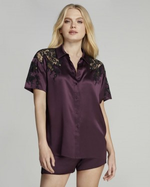 Agent Provocateur Caressa Pyjama Top レディース パジャマ Plum 日本 | C7F-5931