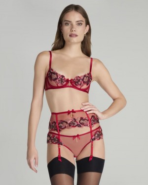 Agent Provocateur Giana Suspender レディース ランジェリー 赤 日本 | T2D-6831