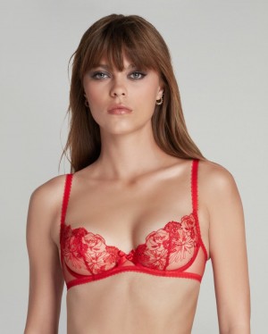 Agent Provocateur Jayce Plunge Underwired Bra レディース ブラ 赤 日本 | P5N-2171