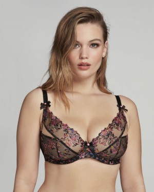 Agent Provocateur Leisha Plunge Underwired Bra レディース ブラ 黒 日本 | S3U-4179