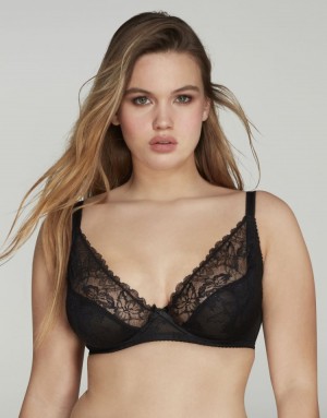 Agent Provocateur Leni Plunge Underwired Bra レディース ブラ 黒 日本 | B2E-4417