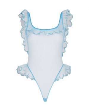 Agent Provocateur Lorna Party Bodysuit レディース ラウンジウェア Baby Blue/Iridescent 日本 | F7N-8842