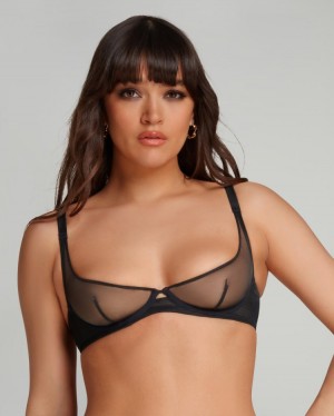 Agent Provocateur Lucky Demi Cup Plunge Underwired Bra レディース ブラ 黒 日本 | N2A-4133