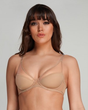 Agent Provocateur Lucky パッド入り Plunge Underwired Bra レディース ブラ Noisette 日本 | A7T-4679