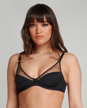 Agent Provocateur Lucky パッド入り Plunge Underwired Bra レディース ブラ 黒 日本 | S2E-5168