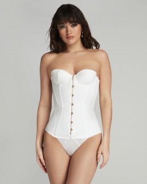 Agent Provocateur Mercy Satin Corset レディース コルセット 白 日本 | J3O-8319