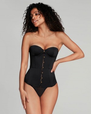 Agent Provocateur Mercy Satin Corset レディース コルセット 黒 日本 | Q5X-4579