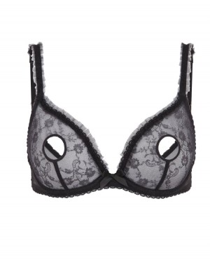 Agent Provocateur Perle Peephole Underwired Plunge Bra レディース ランジェリー 黒 日本 | N3G-3607