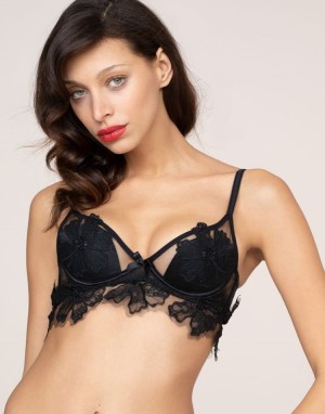 Agent Provocateur Seraphina Plunge Underwired Bra レディース ブラ 黒 日本 | B2T-6382