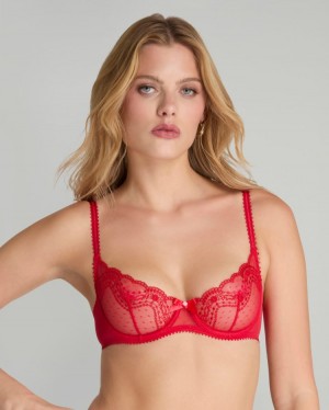 Agent Provocateur Yuma Plunge Underwired Bra レディース ランジェリー 赤 日本 | J5I-5417