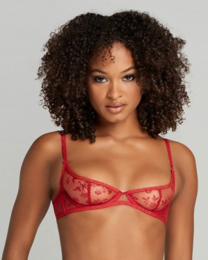 Agent Provocateur Zadi Demi Cup Underwired Bra レディース ブラ 赤 日本 | E4D-0028