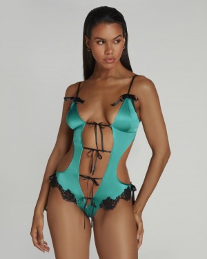 Agent Provocateur Zuriel Playsuit レディース プレイスーツ Teal/Black 日本 | D4V-5733