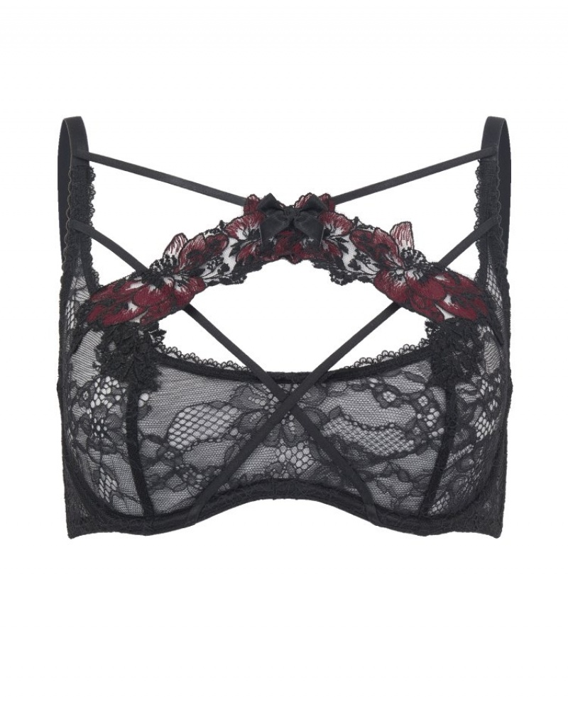 Agent Provocateur Adelea Plunge Underwired Bra レディース ブラ 黒 日本 | J7B-4189