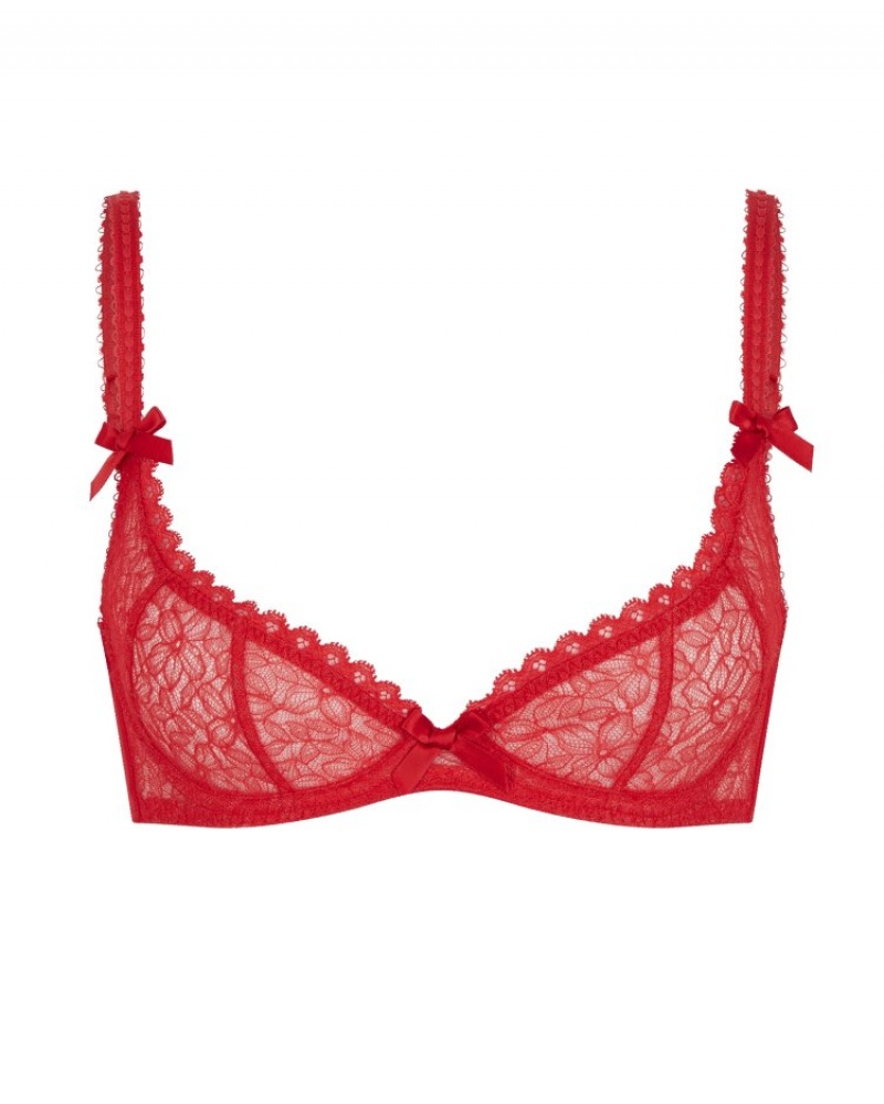 Agent Provocateur Aliza Demi Cup Plunge Underwired Bra レディース ブラ 赤 日本 | Z1O-8550