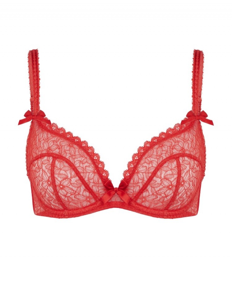 Agent Provocateur Aliza Demi Cup Plunge Underwired Bra レディース ブラ 赤 日本 | Z1O-8550