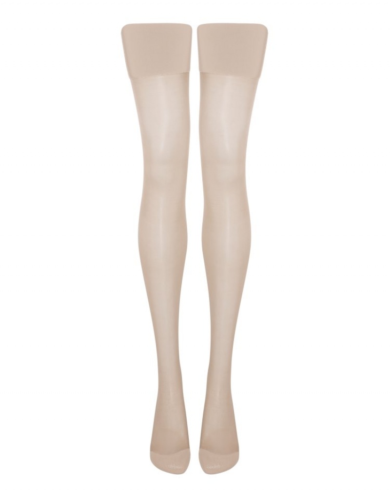 Agent Provocateur Amber Stockings レディース ストッキングとホールドアップ Champagne 日本 | N7D-9151