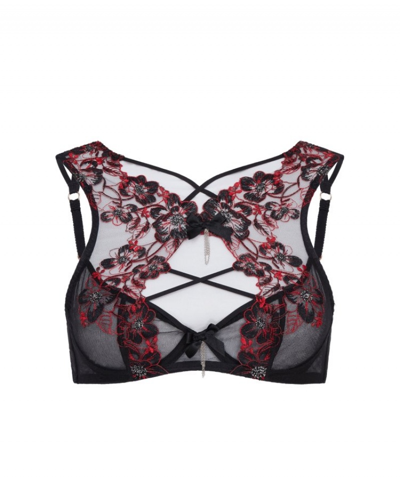 Agent Provocateur Amoura High Apex Underwired Bra レディース ブラ Black/Red 日本 | C1C-7504