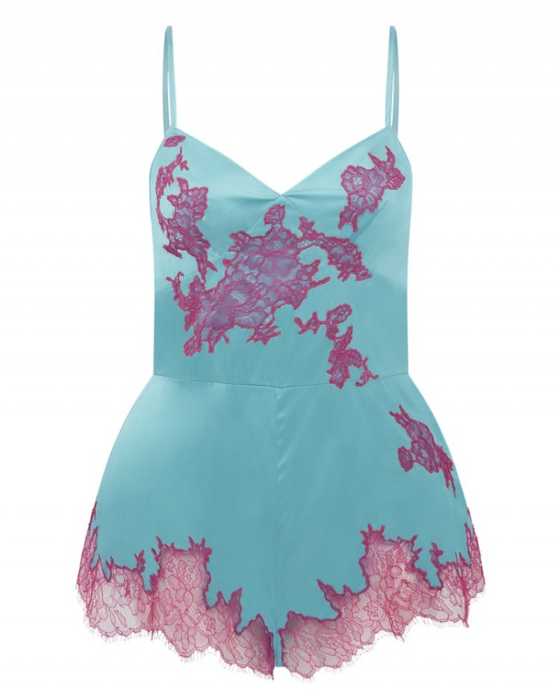 Agent Provocateur Christi Teddy レディース パジャマ Teal/Pink 日本 | E4Z-7128