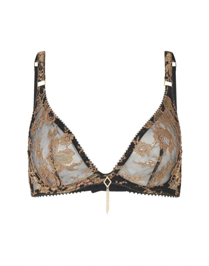 Agent Provocateur Constantia Plunge Underwired Bra レディース ブラ ゴールド 日本 | G7D-7465