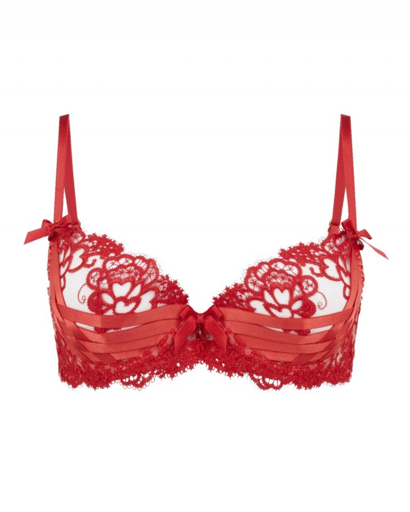 Agent Provocateur Dioni Plunge Underwired Bra レディース ブラ 赤 日本 | E6Y-4112