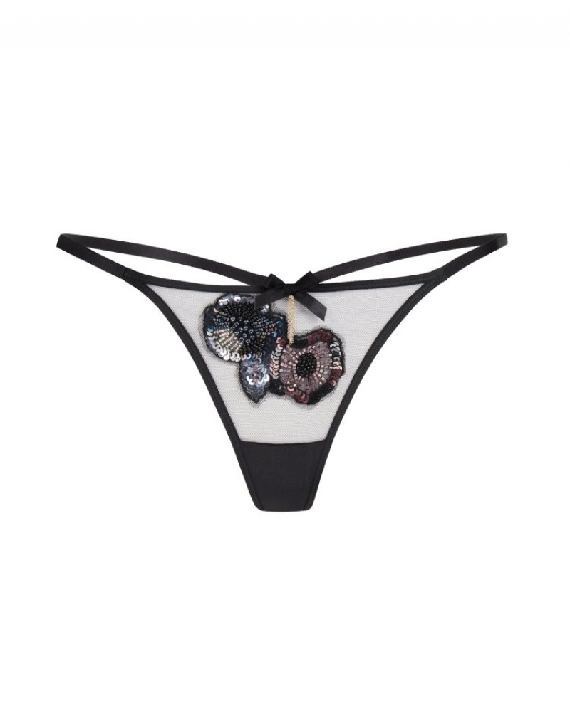 Agent Provocateur Giana ひも レディース Tバック Black/Petrol 日本 | H0M-8916