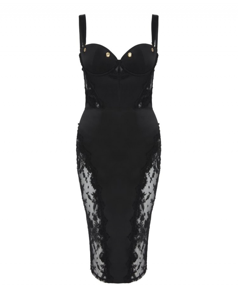 Agent Provocateur Gretta Midi ドレス レディース ワンピース 黒 日本 | P6V-7302