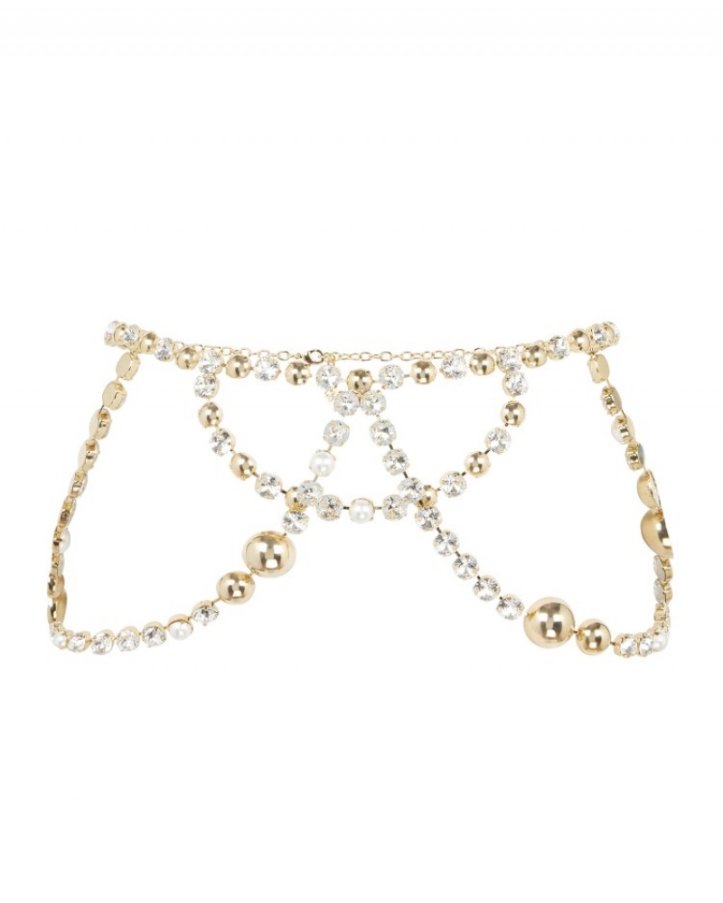 Agent Provocateur Gwenie Belt レディース カフス、チョーカー、ボディチェーン Gold/Pearl 日本 | X8P-3325