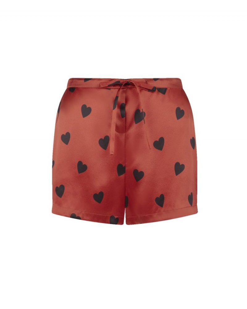 Agent Provocateur Hart Pyjama Shorts レディース パジャマ 赤 日本 | W1X-2109