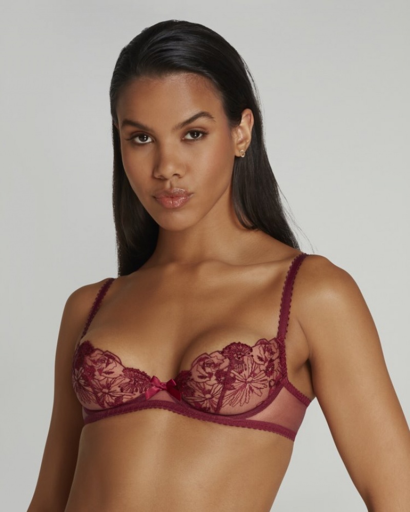 Agent Provocateur Jayce Plunge Underwired Bra レディース ブラ ボルドー 日本 | S9C-1652