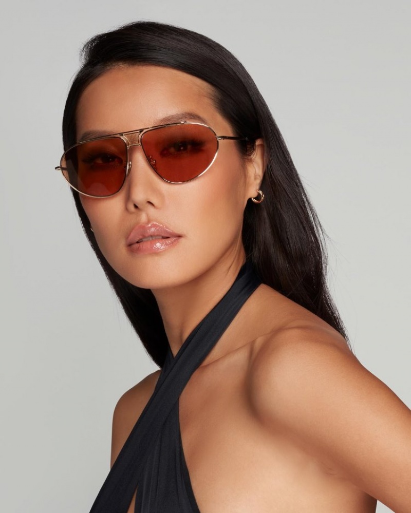 Agent Provocateur Kelie Sunglasses レディース サングラス Gold/Brown 日本 | G5A-5804