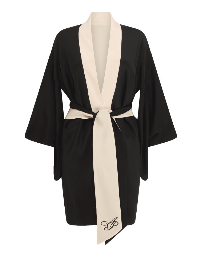 Agent Provocateur Kiki Kimono レディース パジャマ 黒 日本 | S2X-0579