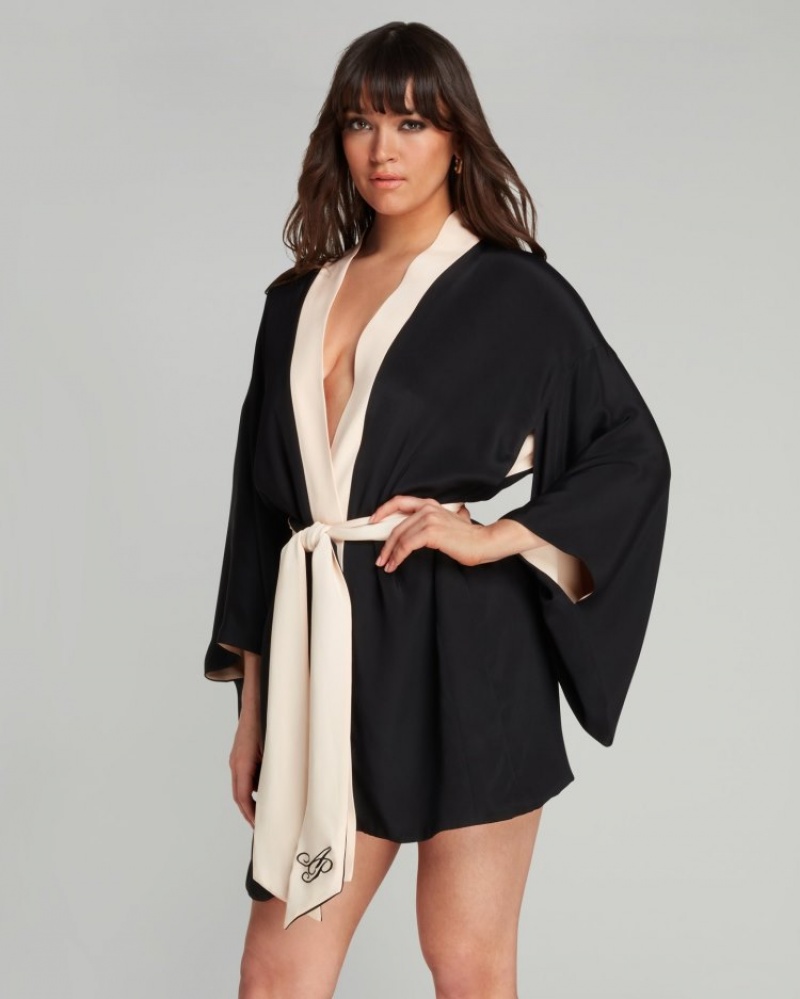 Agent Provocateur Kiki Kimono レディース パジャマ 黒 日本 | S2X-0579