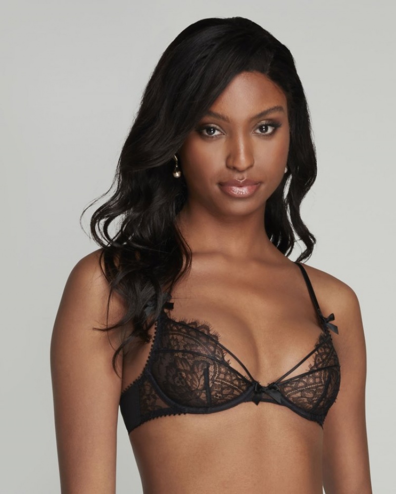 Agent Provocateur Kiya Plunge Underwired Bra レディース ブラ 黒 日本 | Q7V-7126