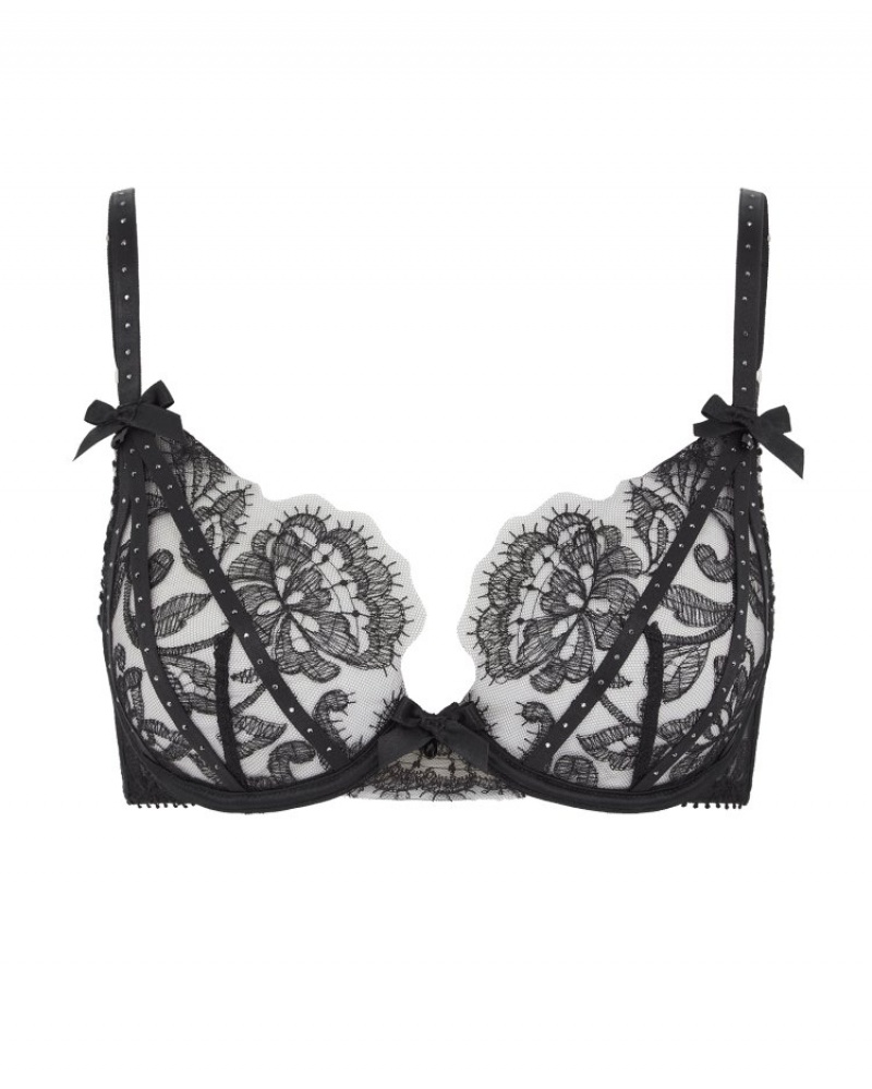 Agent Provocateur Krystabell Plunge Underwired Bra レディース ブラ 黒 日本 | W3E-3041