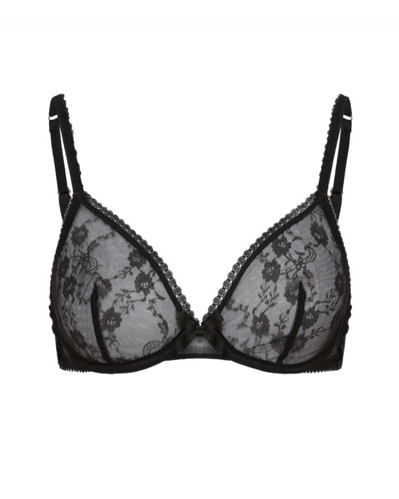 Agent Provocateur Laily 1 Plunge Underwired Bra レディース ブラ 深い黒 日本 | T0V-8124