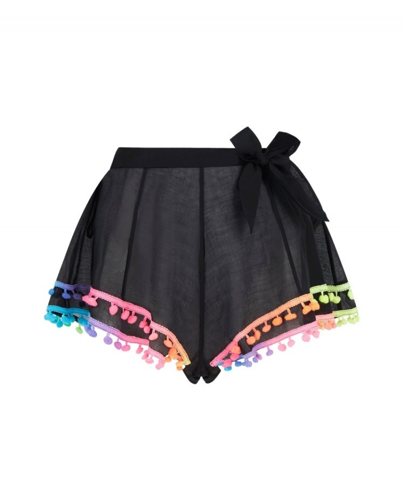 Agent Provocateur Lely Beach Cover Up Shorts レディース ショートパンツ 黒 日本 | Z7U-7746