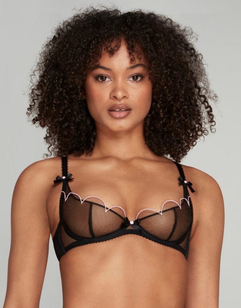 Agent Provocateur Lorna Demi Cup Plunge Underwired Bra レディース ブラ 黒 日本 | B3W-4114