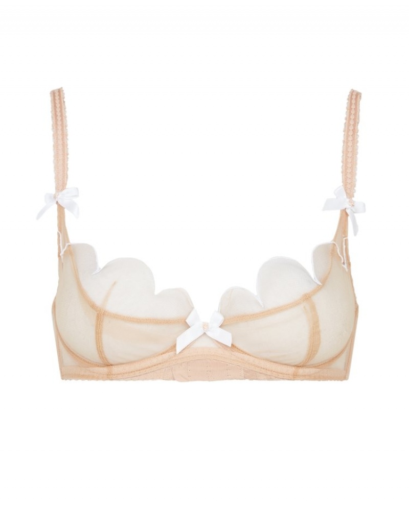 Agent Provocateur Lorna Demi Cup Plunge Underwired Bra レディース ブラ Sand 日本 | I8Z-1618