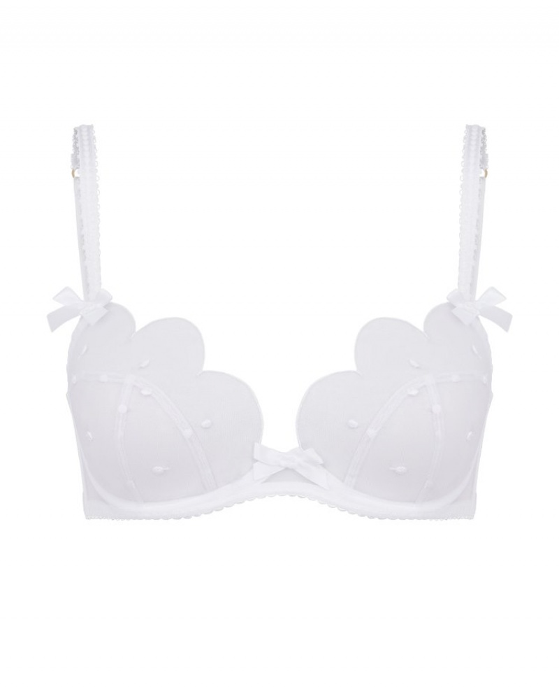 Agent Provocateur Lorna Dotty Plunge Underwired Bra レディース ブラ 白 日本 | J2O-4371