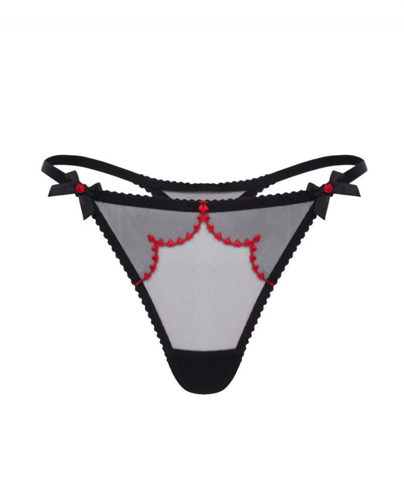 Agent Provocateur Lorna Heart ひも レディース Tバック Black/Red 日本 | Z9A-7119