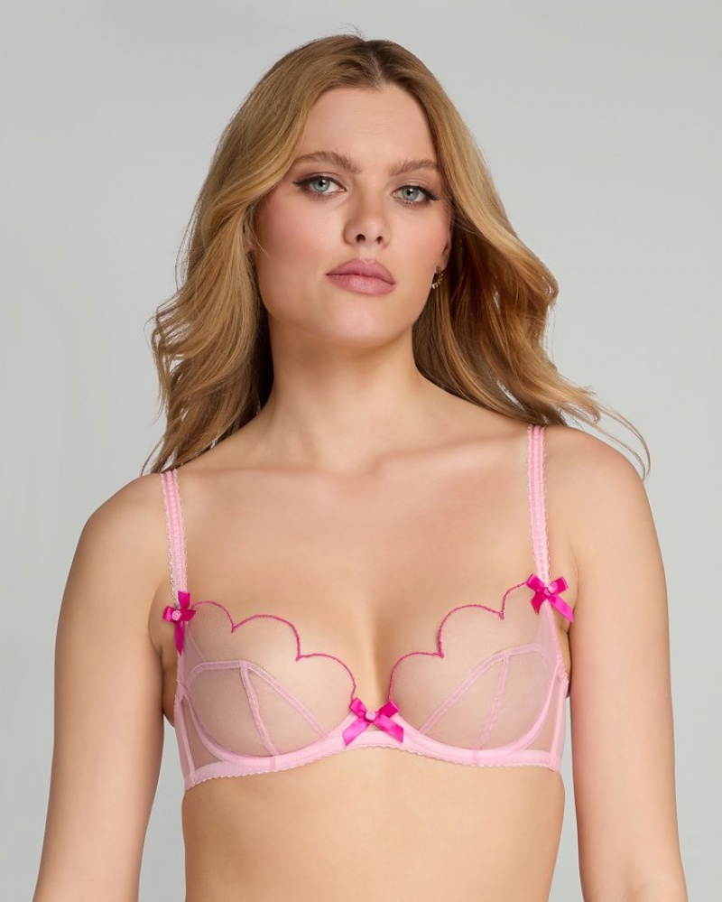 Agent Provocateur Lorna Plunge Underwired Bra レディース ブラ Baby Pink/Magenta 日本 | F4O-8932