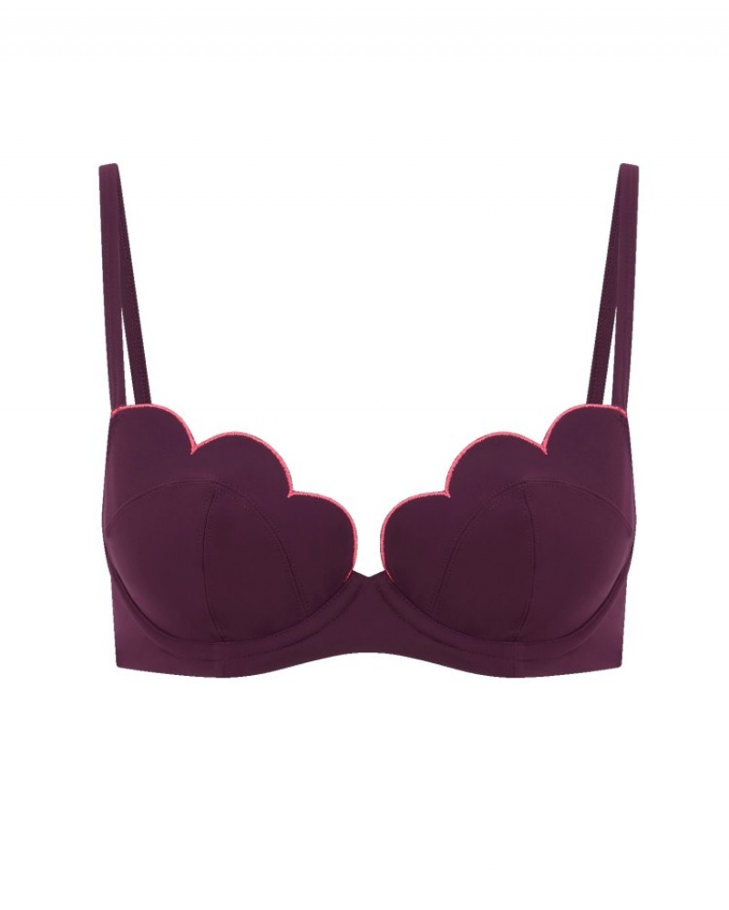 Agent Provocateur Lorna Tie Side ビキニ Top レディース ビキニトップ Plum 日本 | F2O-4026