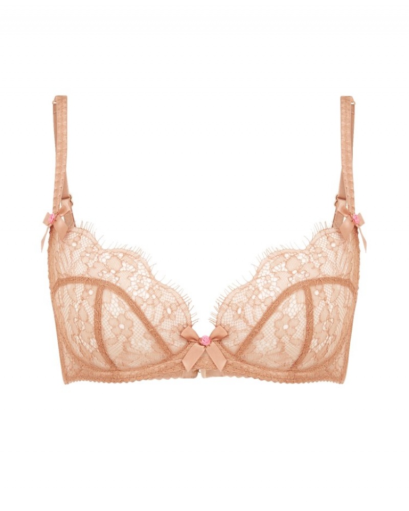 Agent Provocateur Lorna レース Plunge Underwired Bra レディース ブラ Praline 日本 | Q6B-6251