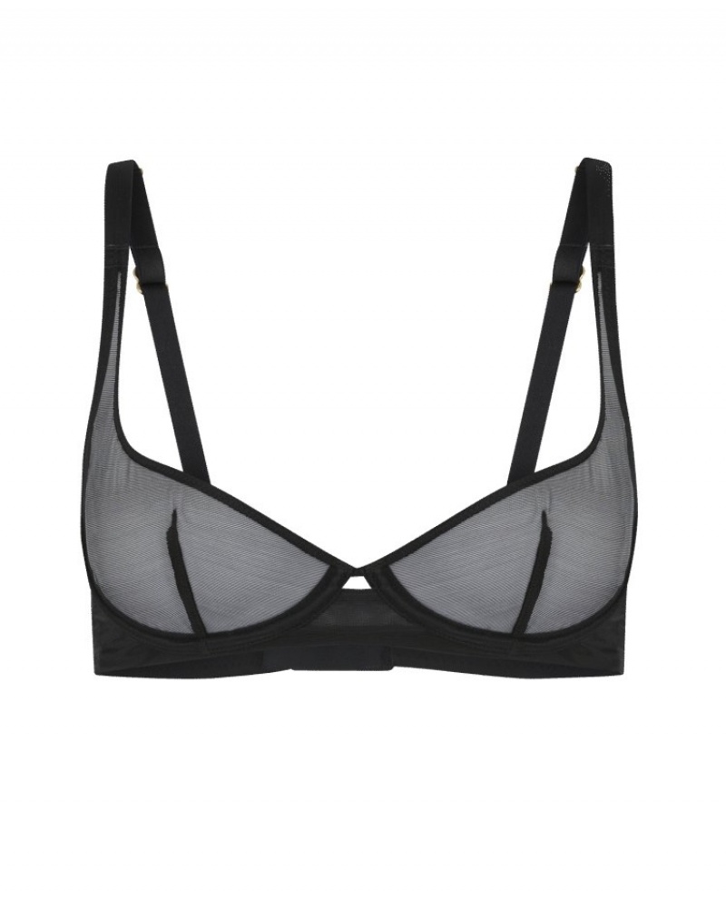 Agent Provocateur Lucky Demi Cup Plunge Underwired Bra レディース ブラ 黒 日本 | N2A-4133