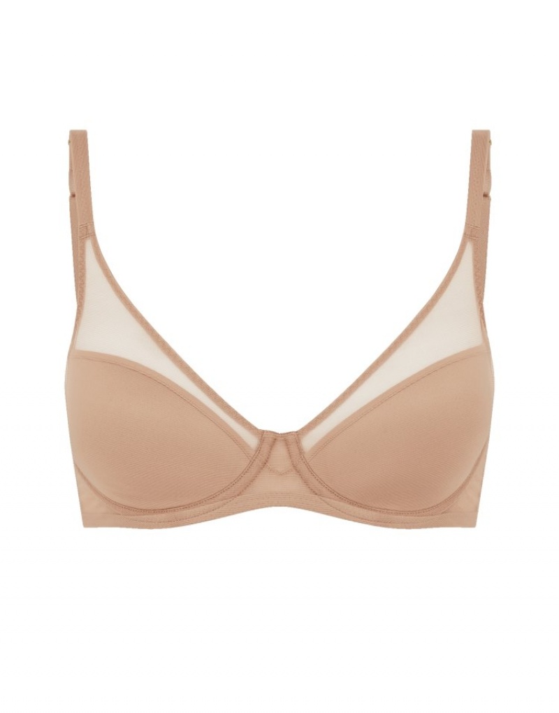 Agent Provocateur Lucky パッド入り Plunge Underwired Bra レディース ブラ Noisette 日本 | A7T-4679