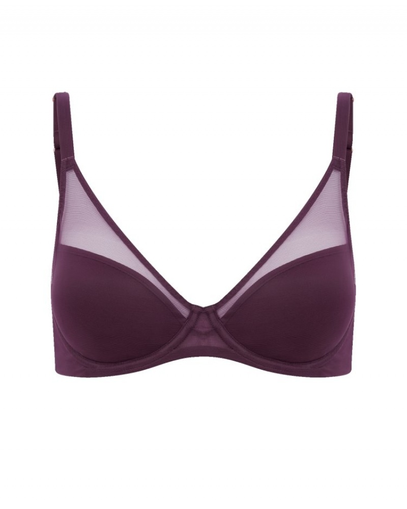 Agent Provocateur Lucky パッド入り Plunge Underwired Bra レディース ブラ Plum 日本 | T0G-9226