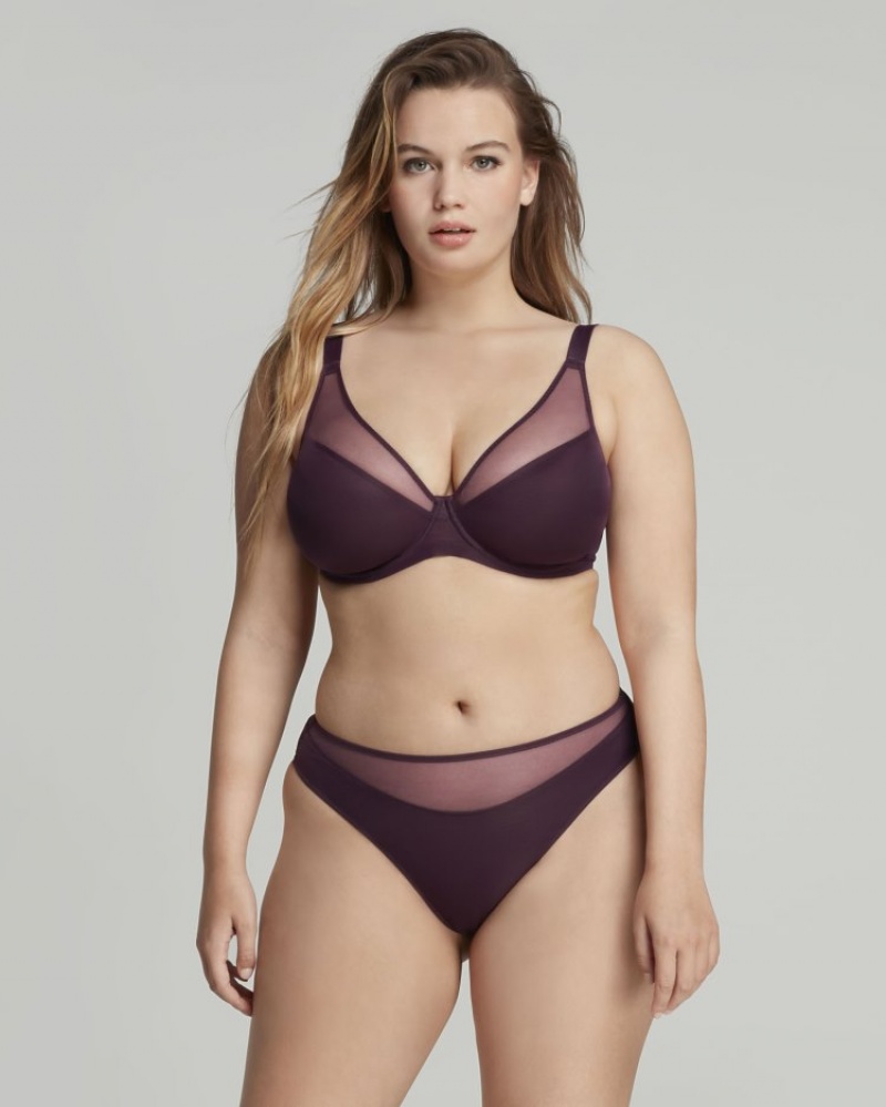 Agent Provocateur Lucky パッド入り Plunge Underwired Bra レディース ブラ Plum 日本 | T0G-9226