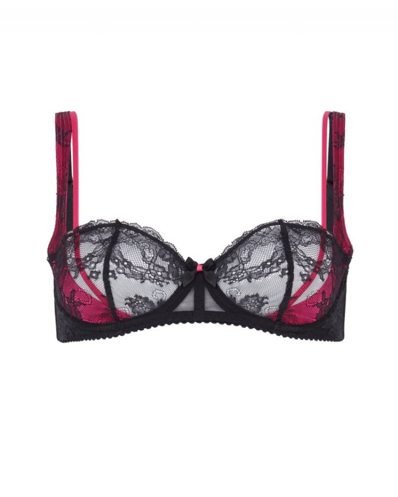 Agent Provocateur Maddy Balconette Underwired Bra レディース ブラ Black/Pink 日本 | H0F-4176